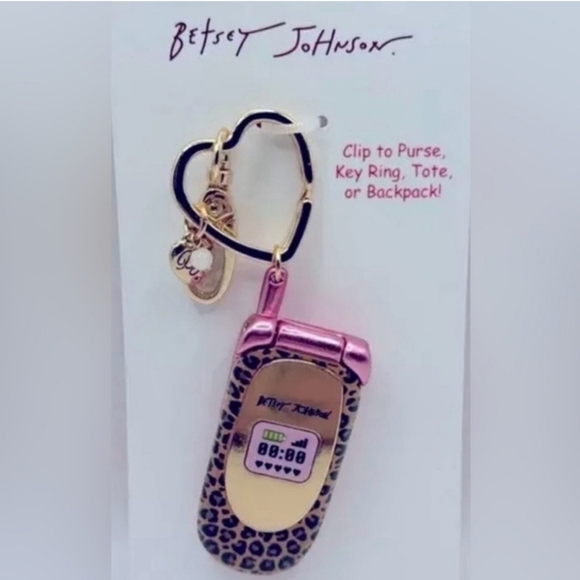 🔹️Betsey Johnson🔹️ Handbag Charm/Key Chain Flip Phone - Picture 3 of 4